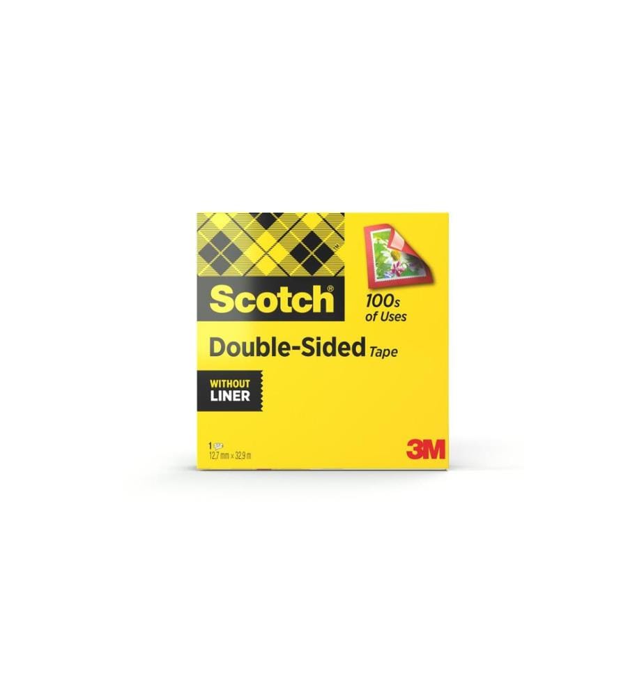 SCOTCH - Ruban adhésif double-face 12 mm x 33 m, Transparent