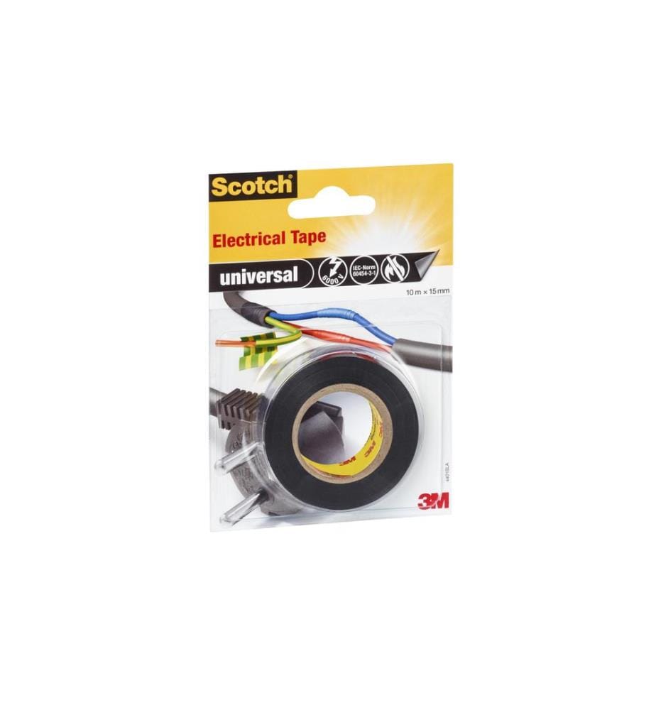 SCOTCH - Bande isolante Universal, 15 mm x 10 m, 1 rouleau, Noir