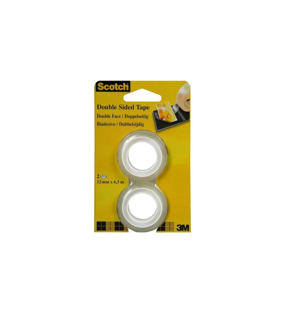 3 M Ruban Adhésif Double Face Extra Fort Transparent, 2Mm Epaisseur
