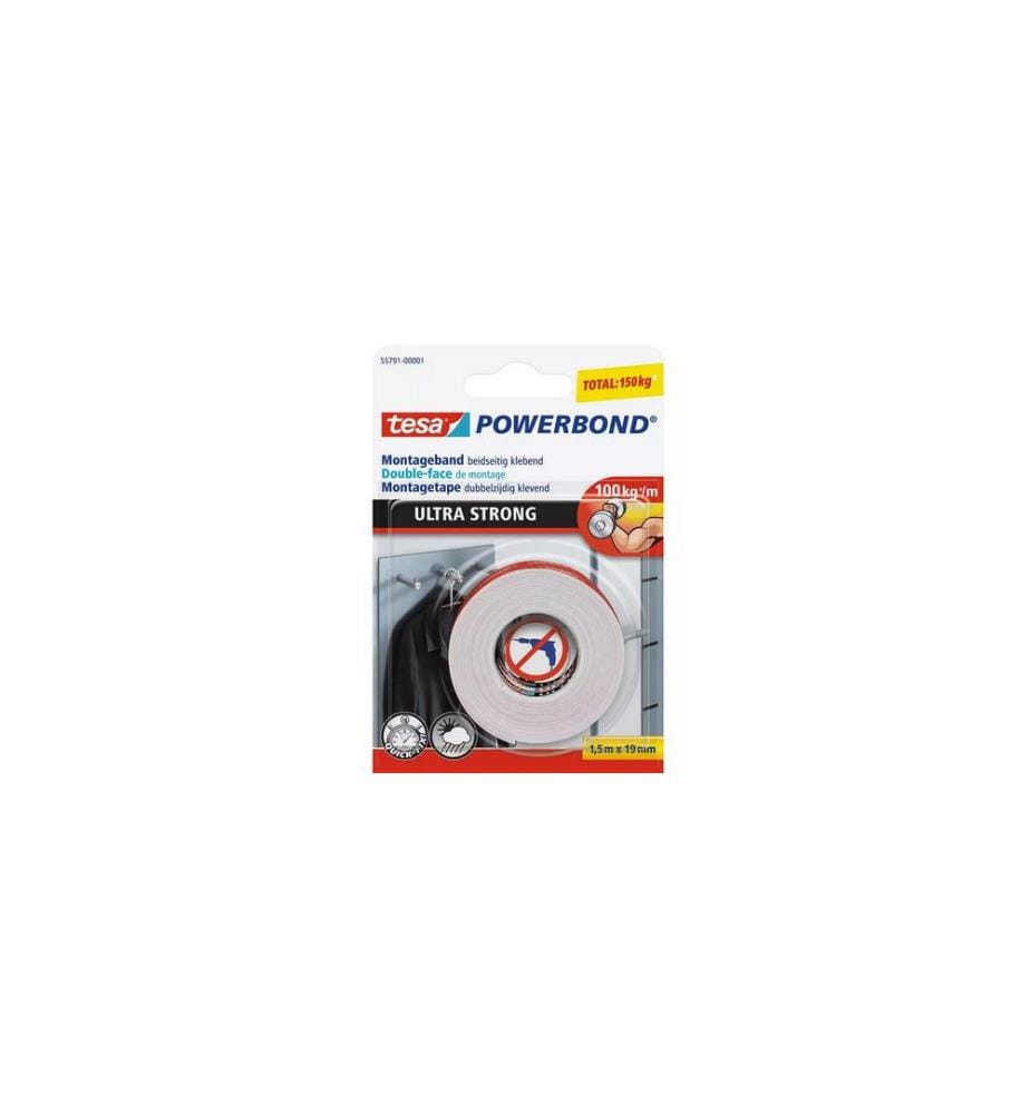 TESA - Ruban de montage -Set Powerbond Ultra Strong 2x 1.5 m x 19 mm
