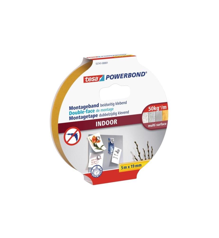 TESA - Ruban de montage Powerbond Indoor 5 m x 19 mm