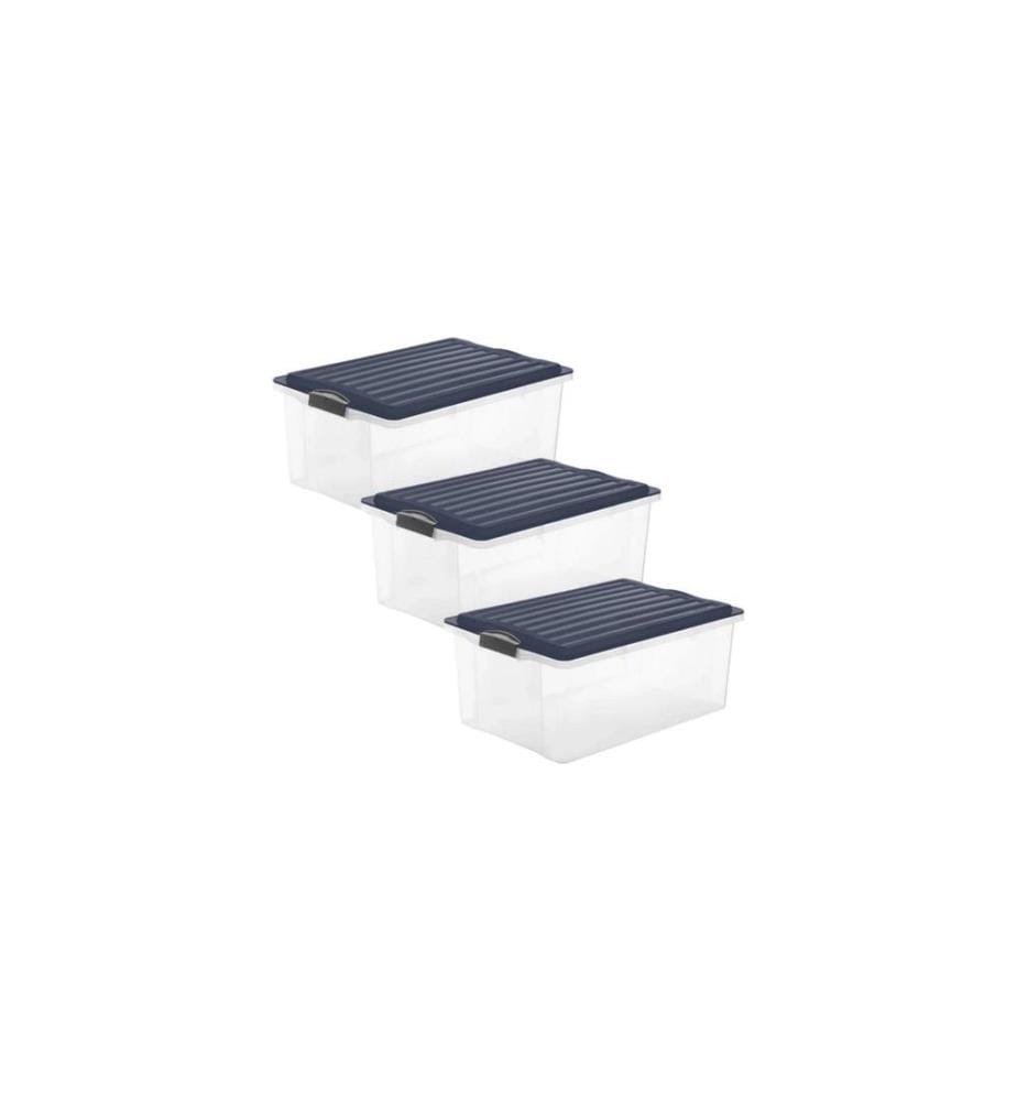 ROTHO - Boîte de rangement COMPACT, Bleu, 3 pcs.
