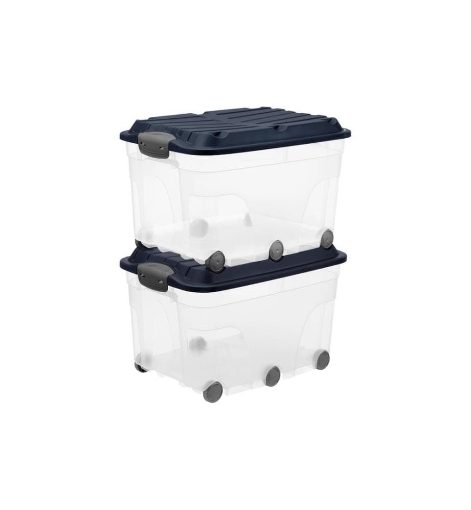 ROTHO - Boîte de rangement ROLLER6 Bleu, 2 pcs.