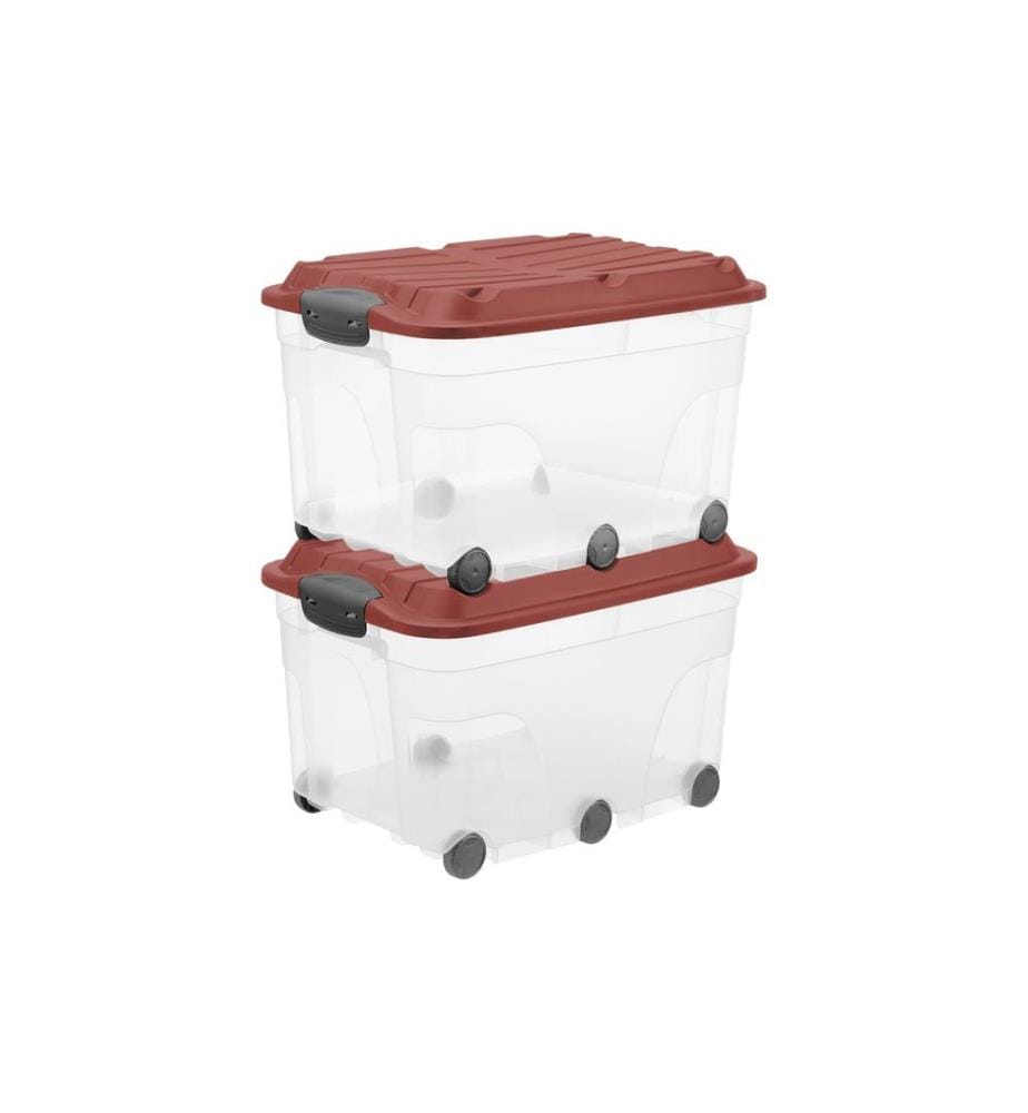 ROTHO - Boîte de rangement ROLLER6 Rouge, 2 pcs.