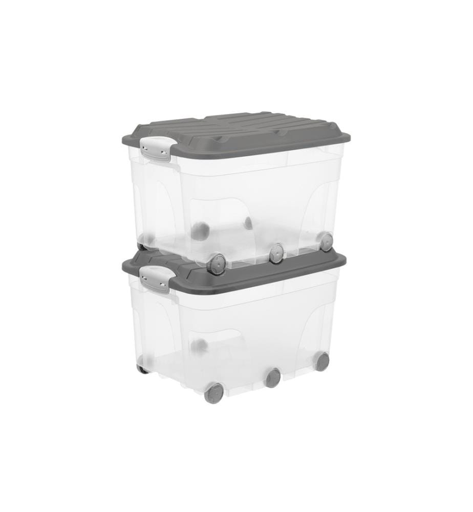 ROTHO - Boîte de rangement 2 pièces, Anthracite/Transparent