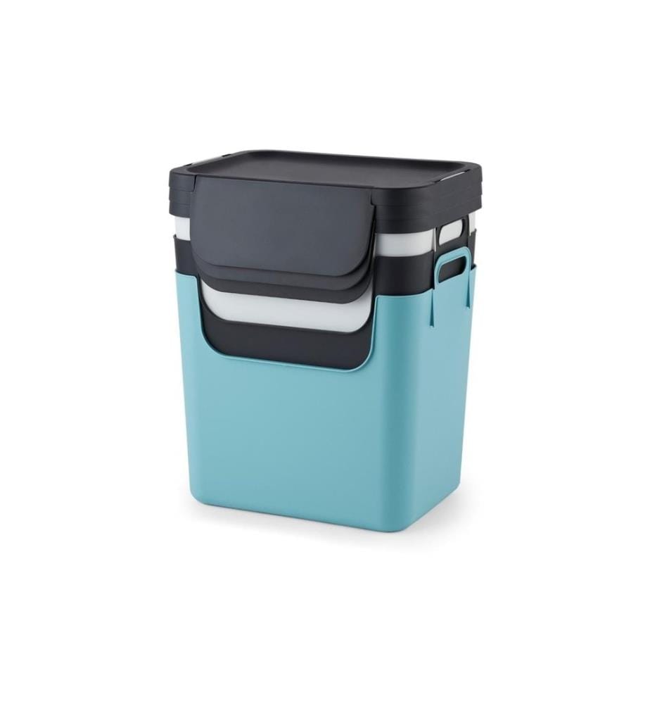 ROTHO - Bacs de recyclage Jive 30 l, Bleu clair/Noir/Blanc