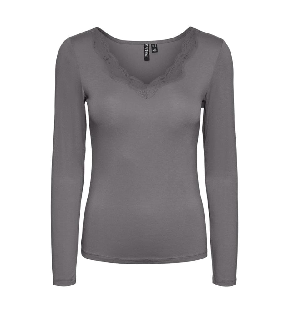 Top à Dentelle Barbera - Gris Foncé