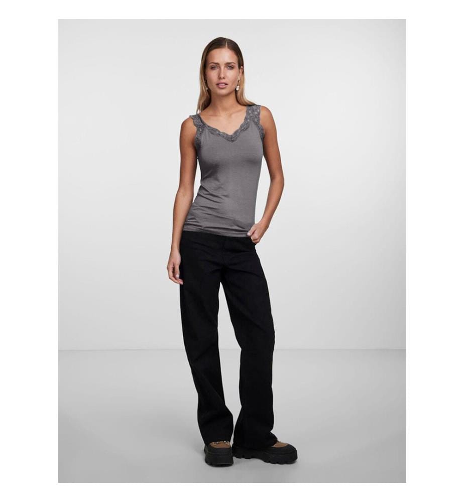 Top Barbera Dentelle - Gris Foncé