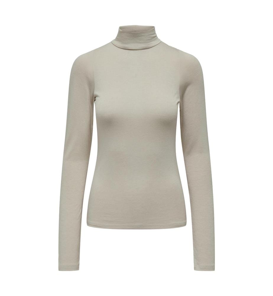 Pull col roulé - Blanc-cap-gris