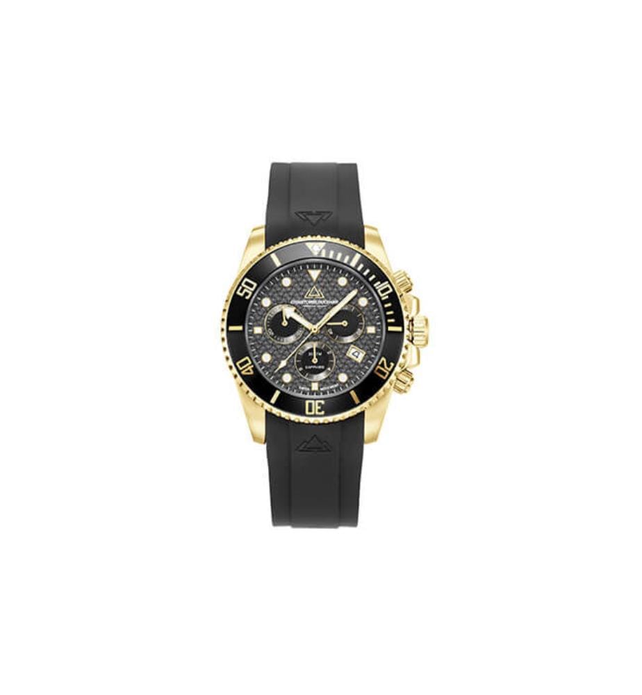 Montre Marine Chrono Rubber - Noir et Or