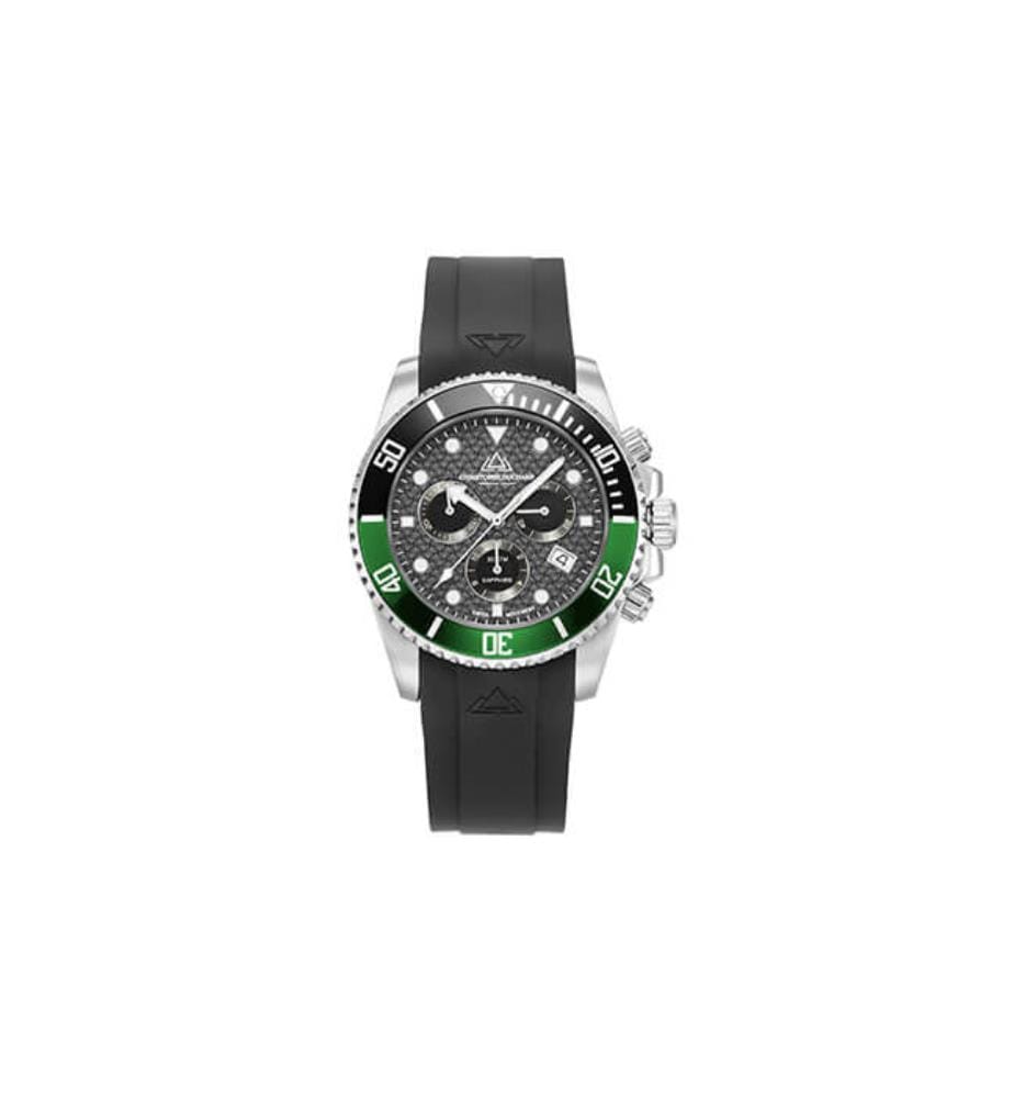 Montre Marine Chrono Rubber - Noir, Argent et Vert