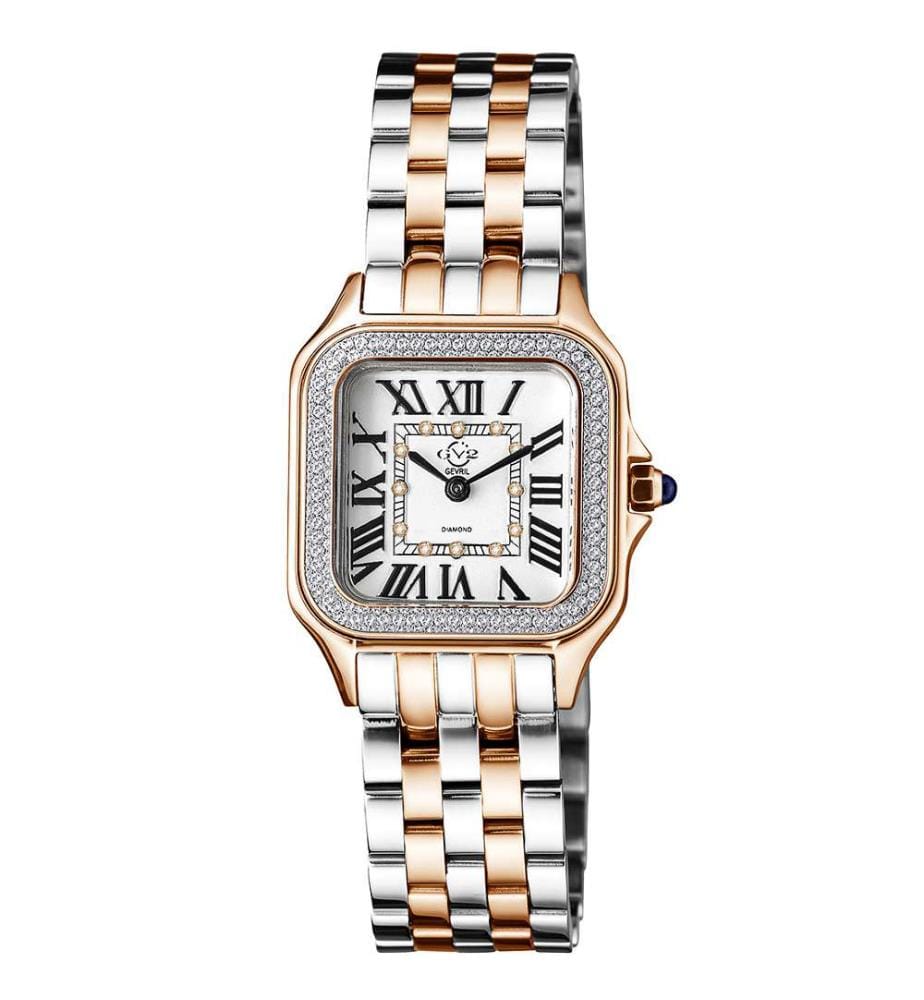 Montre à Quartz Milan avec bracelet en Acier Inoxydable - Argent et Or Rose