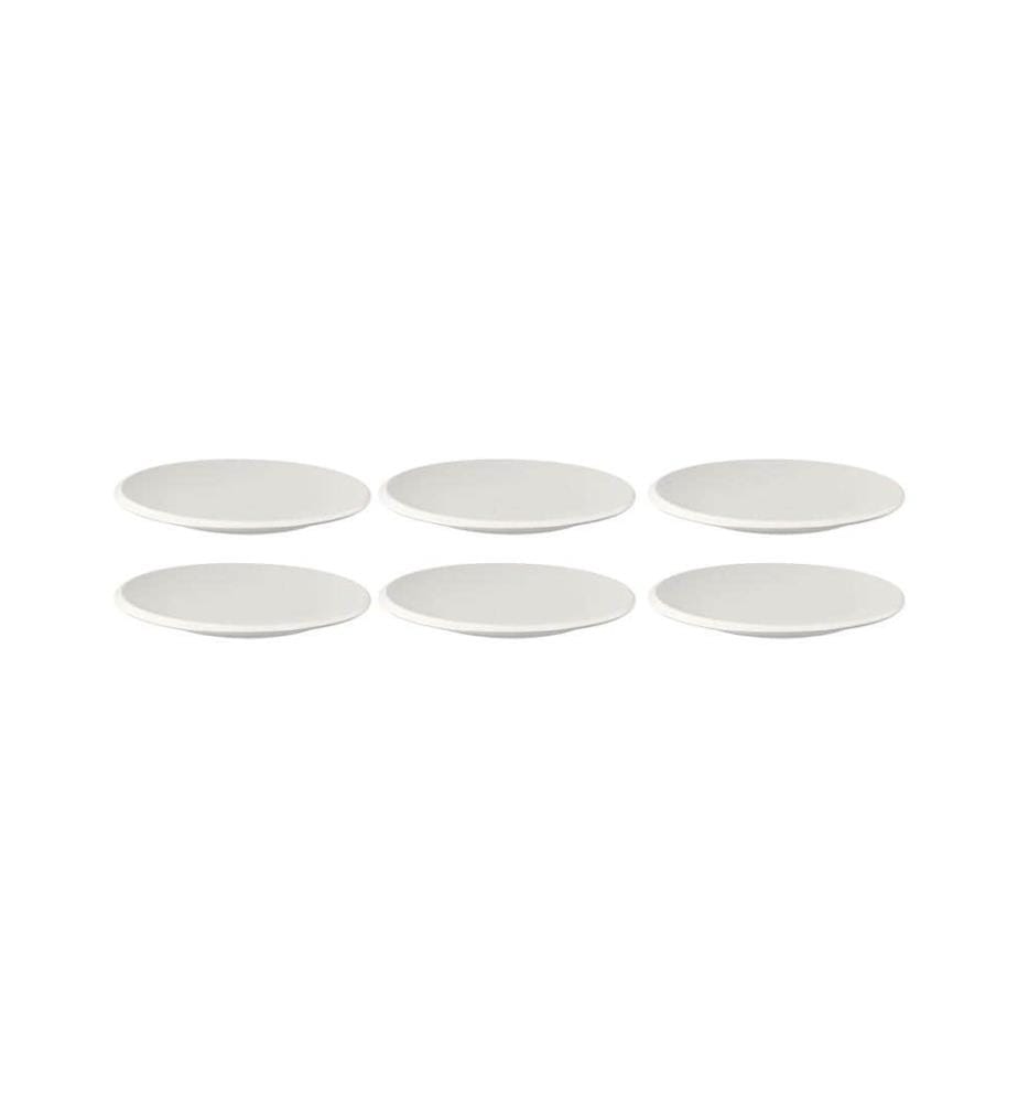 VILLEROY & BOCH - Assiettes pour le petit-déjeuner et à dessert NewMoon Blanc, 6 pièces