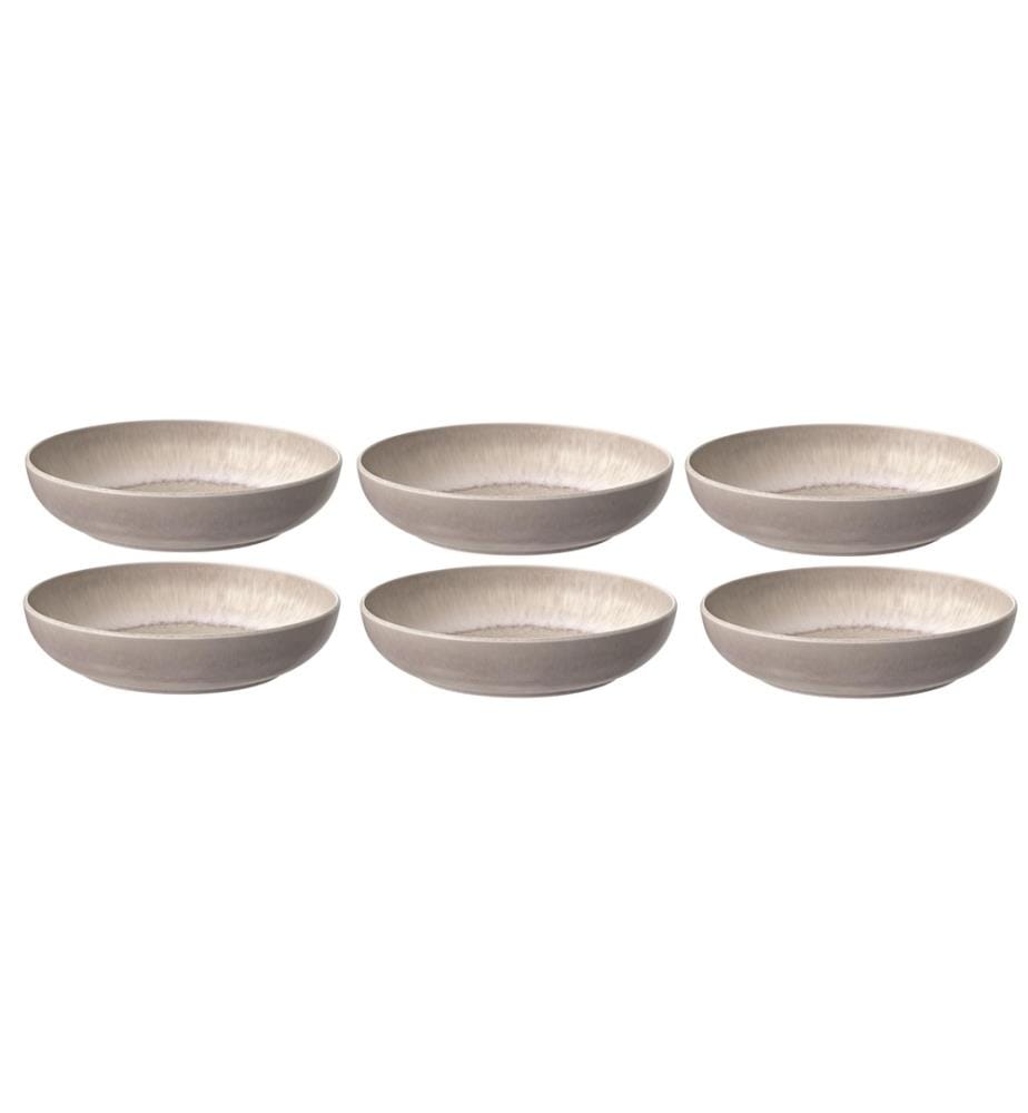 VILLEROY & BOCH - Assiette de soupe et de pâtes Perlemor Sand 6 Pièce/s, Beige