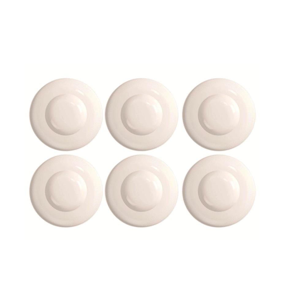 VILLEROY & BOCH - Assiette de soupe et de pâtes Afina Ø 25 cm, 6 Pièce/s,Blanc