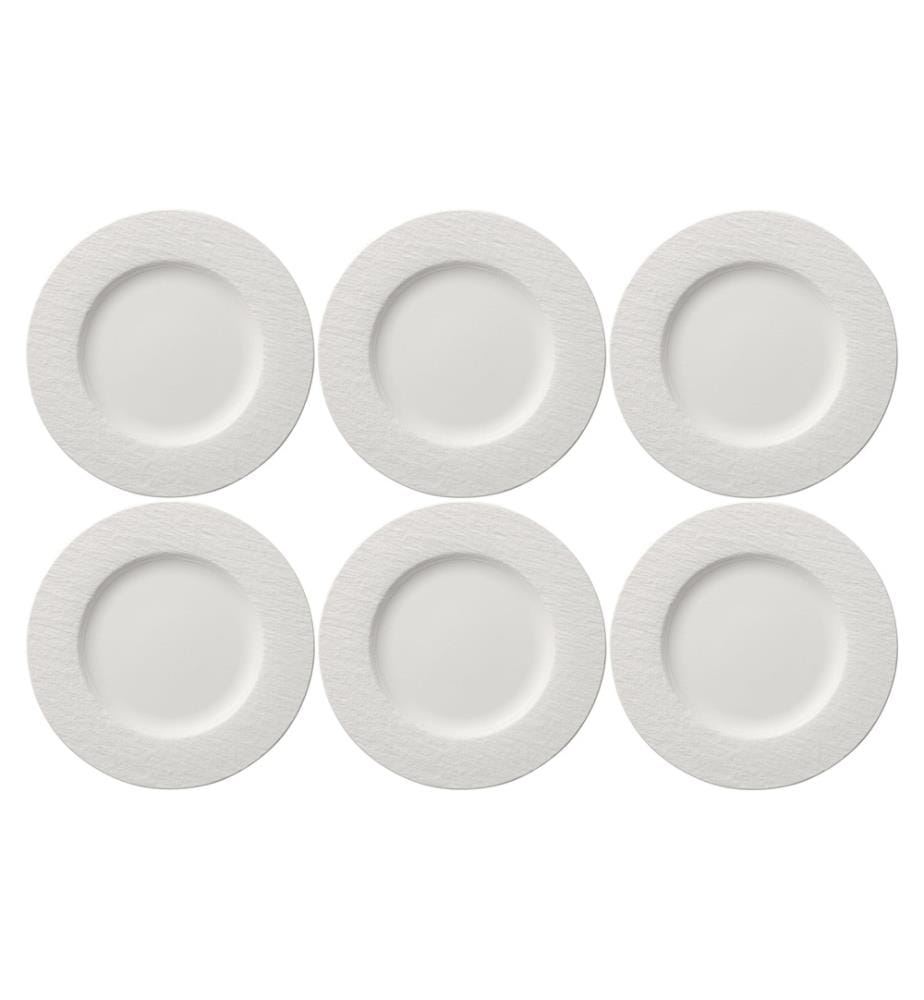 VILLEROY & BOCH - Assiettes pour le petit-déjeuner et à dessert Manufacture Rock 6 Pièce/s, Blanc