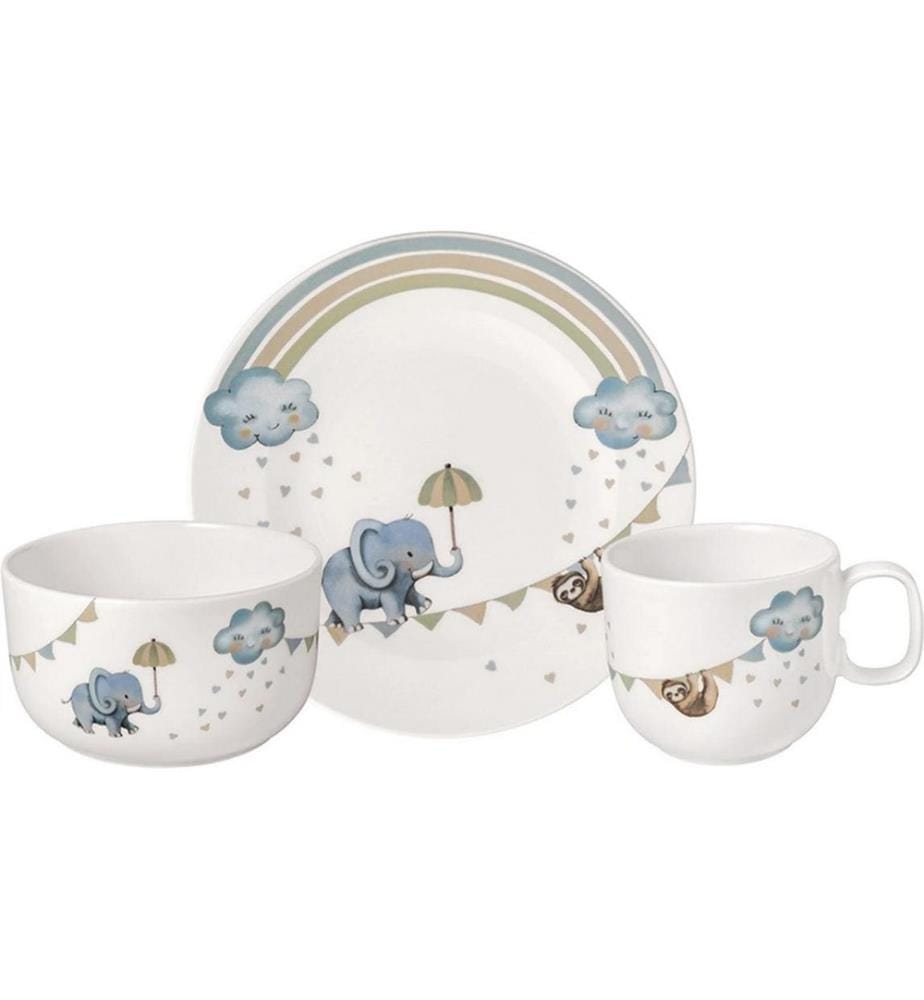VILLEROY & BOCH - Service de table pour enfants Walk Elephant 3 pièces, bleu clair