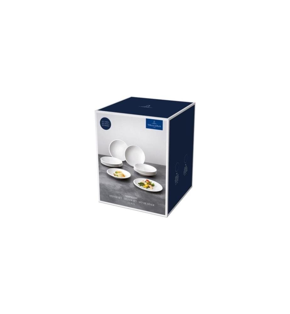 VILLEROY & BOCH - Set de dîner New Moon 12 pièces, Blanc