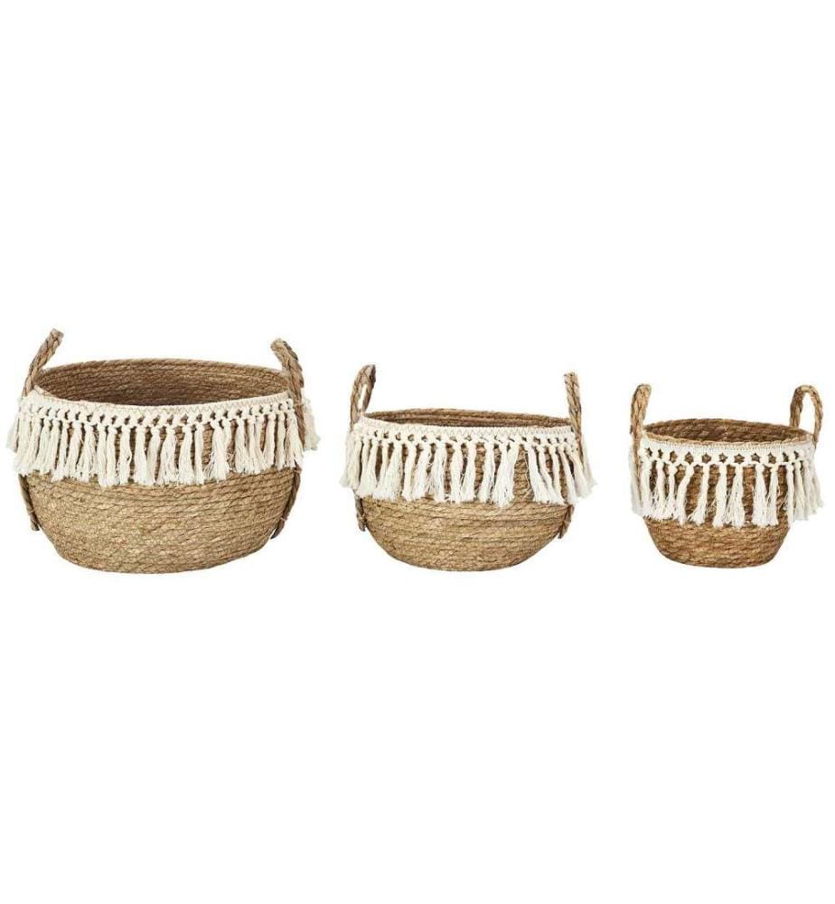Panier Tresse Gigogne X3 M4 - Marron, Beige
