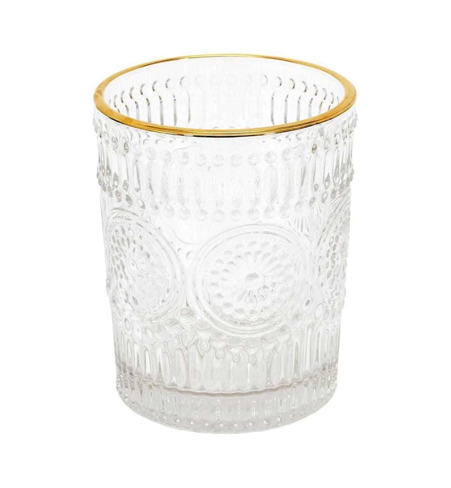 Lot de 4 Verres 25 cl - Doré & Transparent