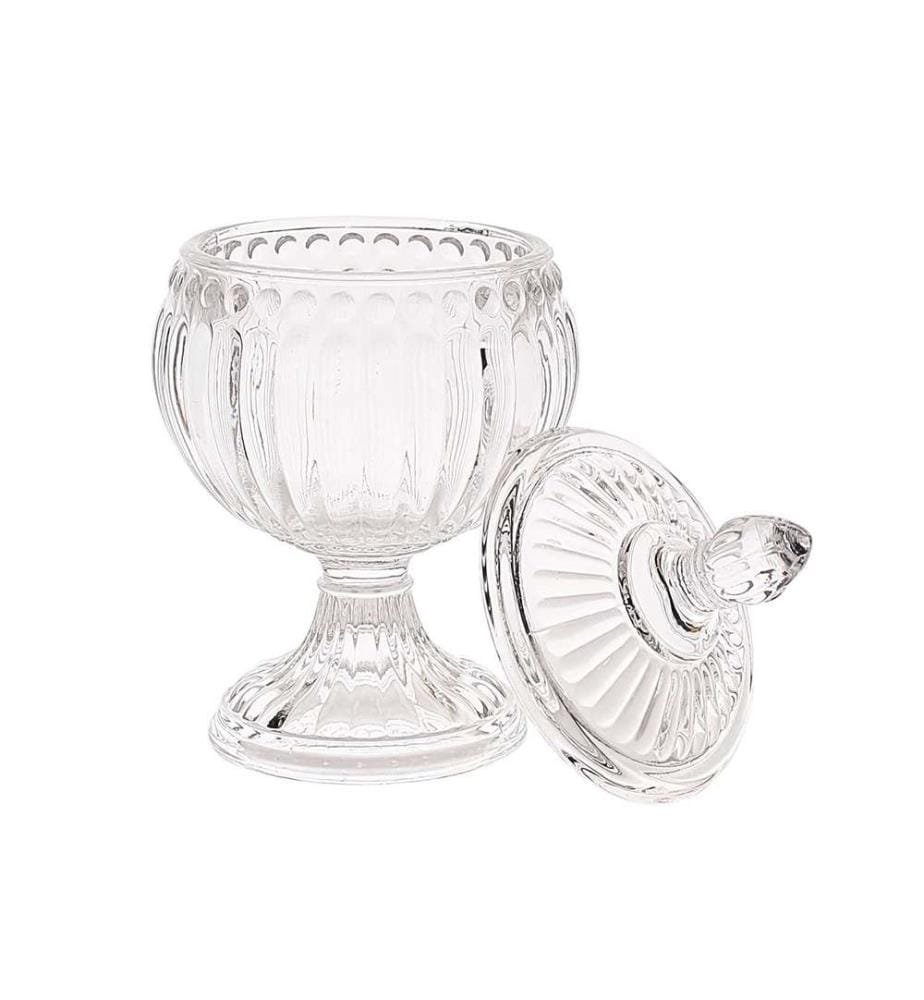 Lot de 2 Bonbonnieres Rondes sur Pied - 15 cm