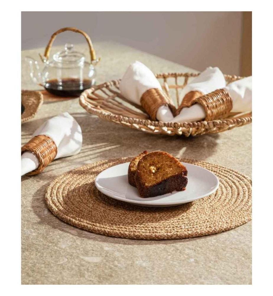 Chemin de table, naturel, coton, fait à la main