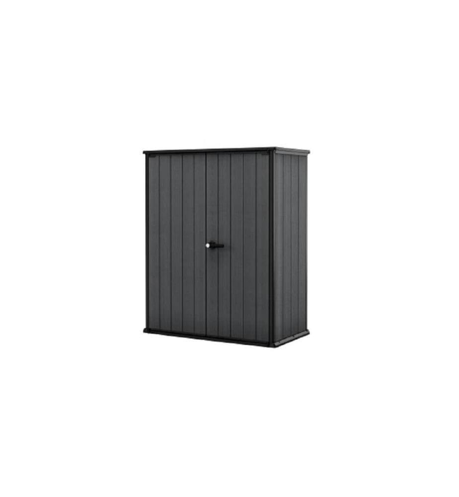 Keter - Armoire de jardin Cortina Alto 140 x 73.6 x 170.4 cm, Gris
