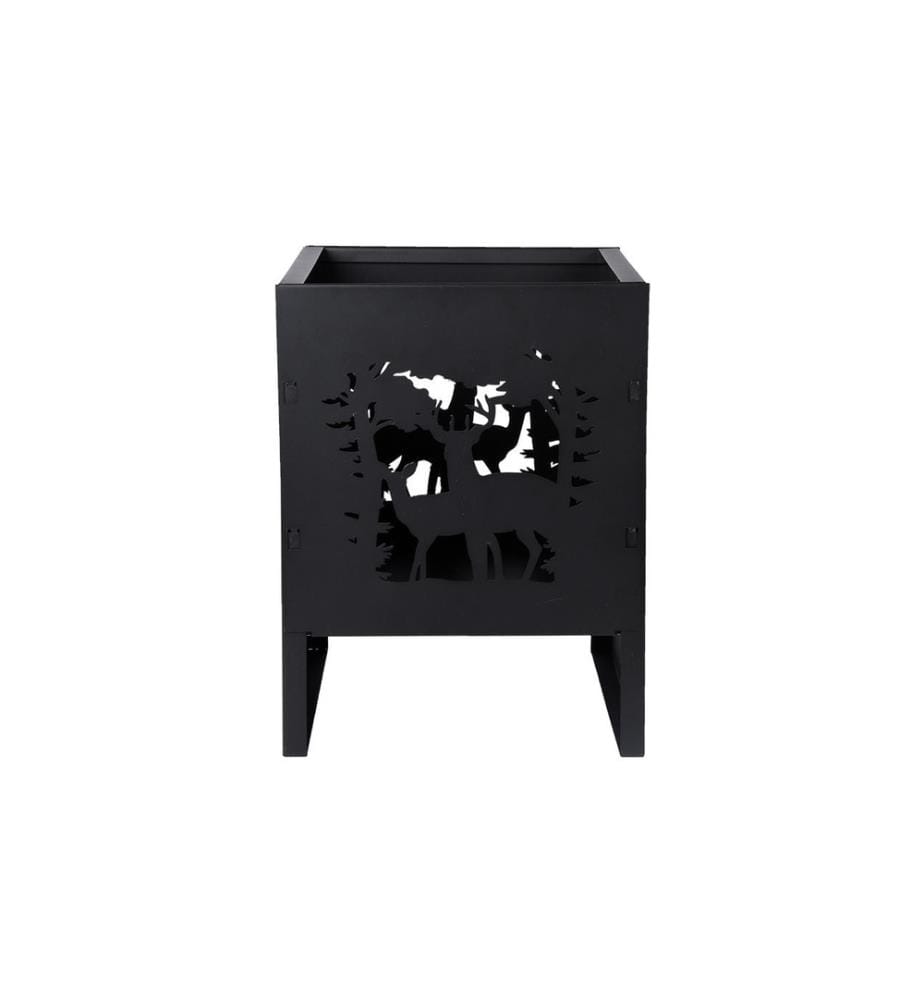 ESSCHERT DESIGN - Brasero Carré avec cerf, Noir