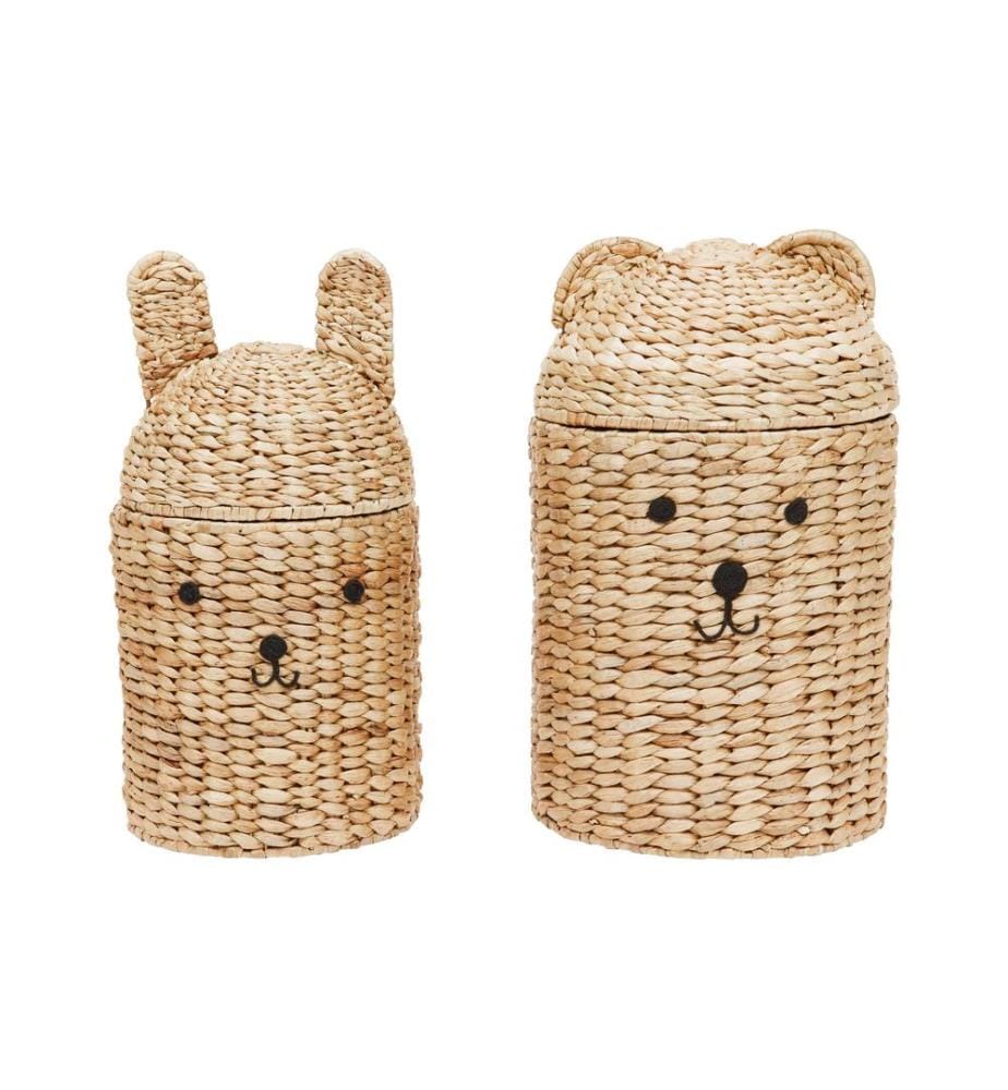 OYOY Panier à jouets Bear & Rabbit Lot de 2