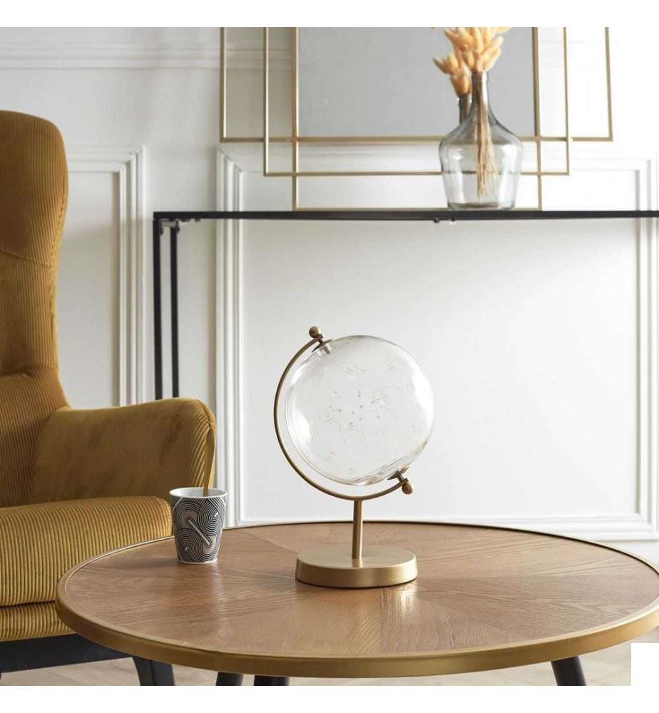 Globe Deco Verre Constellations - Dore et Transparent