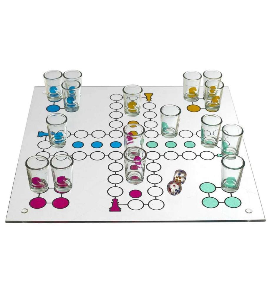 Jeu à Boire Petits Chevaux en Verre - Multicolore