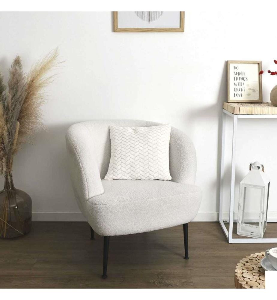 Coussin Blanc Chevron 40x40 cm - Blanc