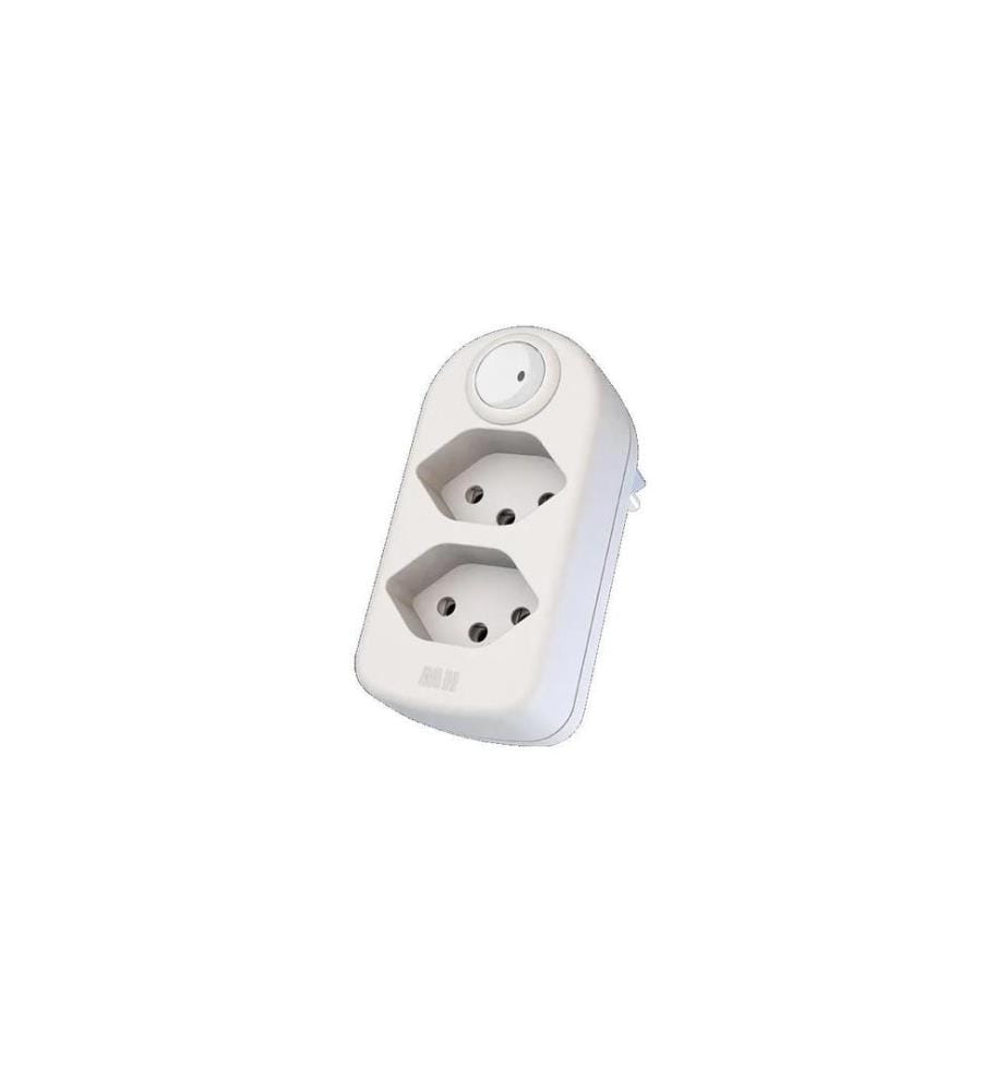 MAX HAURI - Connecteur multiple maxADAPT 2 x T13 avec interrupteur, Blanc