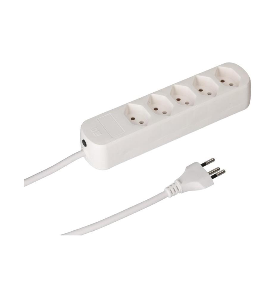 MAX HAURI - Bloc multiprises Basic-Line, 5x T13, 5 m, Blanc