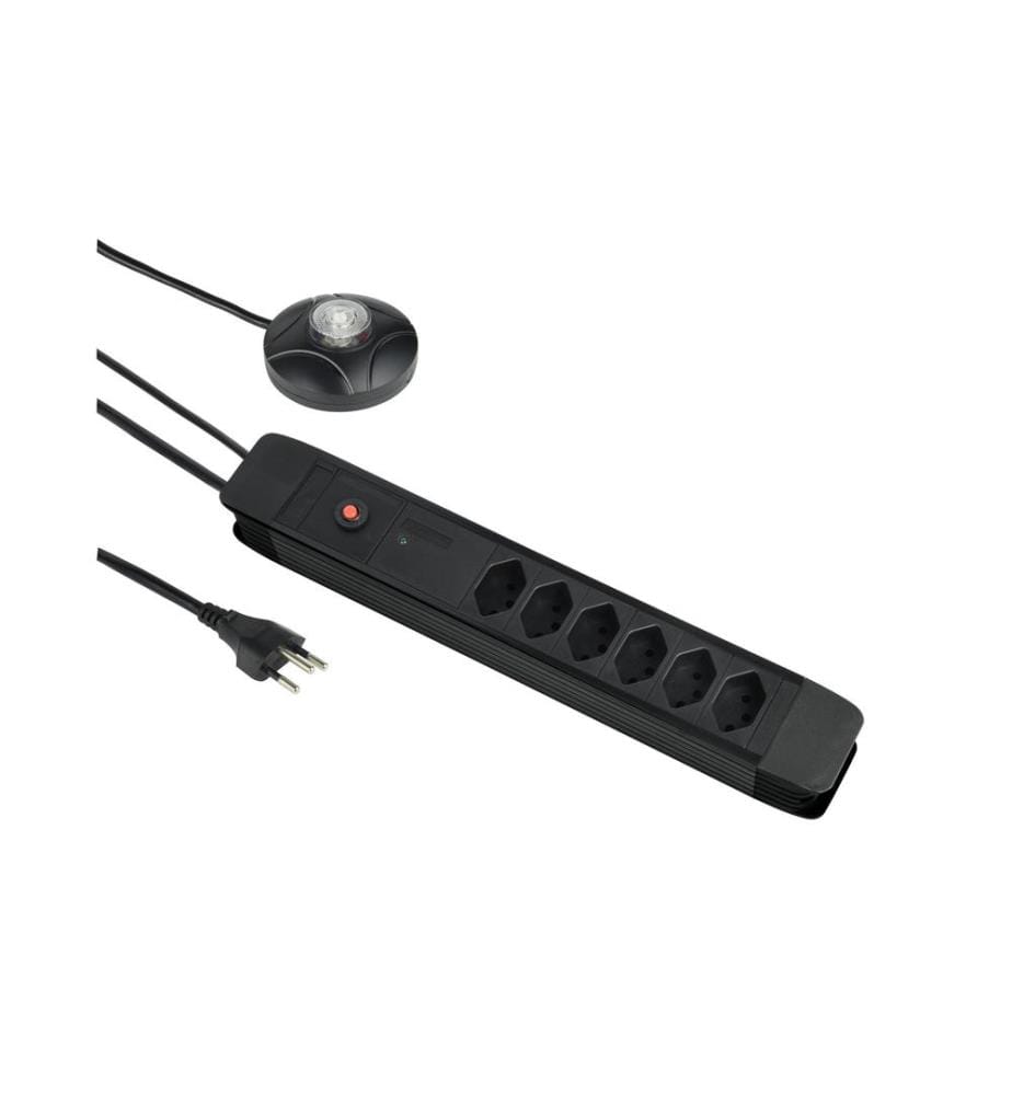 Schönenberger Bloc multiprises 6 x T13 avec bouton-poussoir externe, 3 m, noir