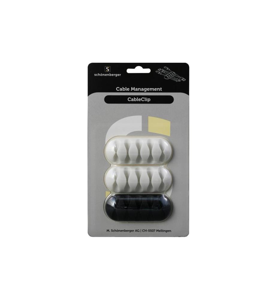 Schönenberger Supports de câbles CableClip, 66 mm, Blanc / Noir