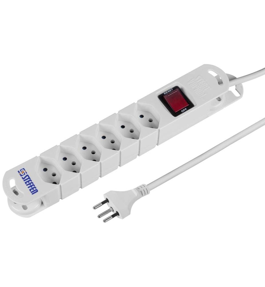 STEFFEN - Bloc multiprises STEBA VARIABL 6x T13 3m avec interrupteur