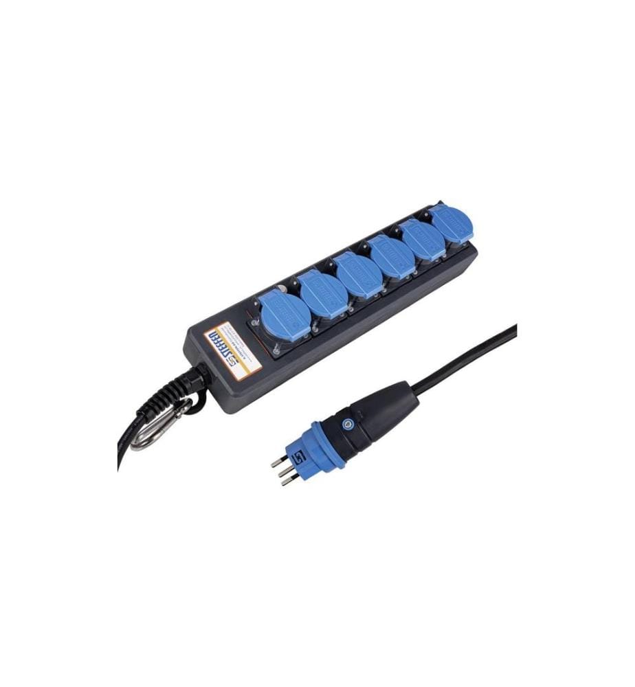 STEFFEN - Barrette de connecteurs industrielle Professional 6x T13 IP55, 5 m