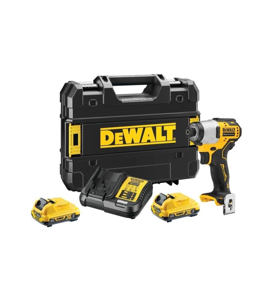 DEWALT - Visseuses à percussion sans fil 12 V 1/4, 2x 2 Ah batterie, kit