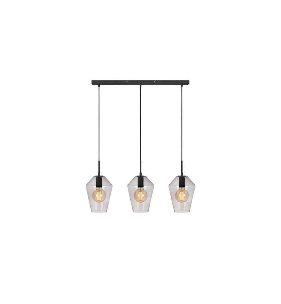 Markslöjd Lampe suspendue Rétro, 3 x E27, max. 60W, noir/smoke