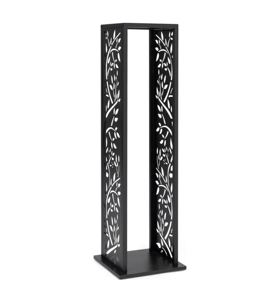 Range bûches vertical ajouré avec motifs 112 cm - Noir