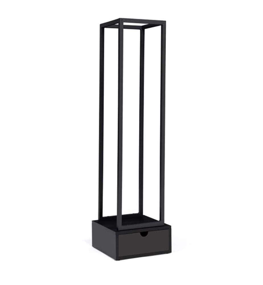 Range bûches vertical avec tiroir 125cm - Noir