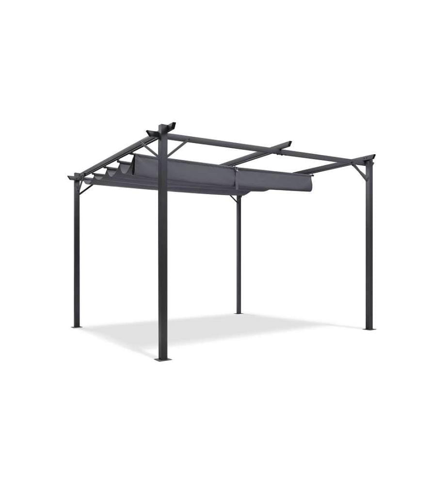 Pergola Marina 3 x 4 m toit rétractable - Gris
