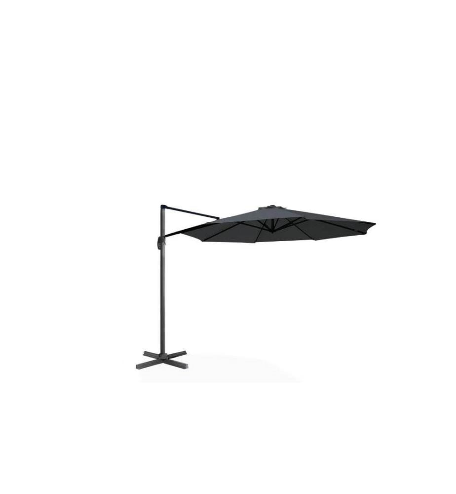 Parasol 360° Rond 3 m avec housse - Gris