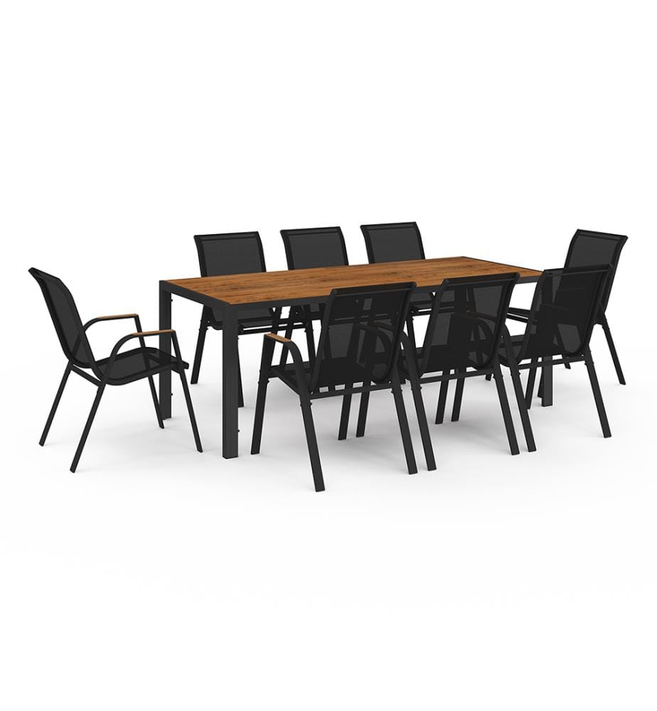 Ensemble Repas Timbia 8 Places - Noir et Brun