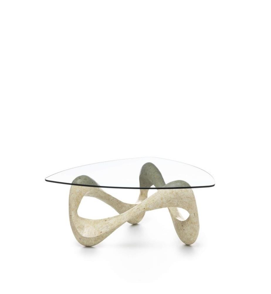 Table basse Tetris 100 x 42,5 cm - Transparent et beige