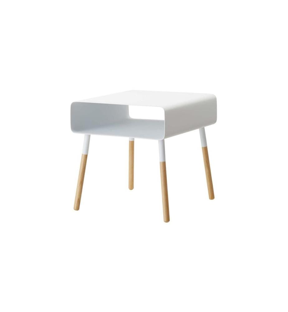 YAMAZAKI - Table d'appoint Plain 35 x 35 cm, Blanc