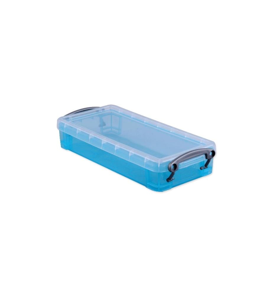 REALLY USEFUL BOX - Boîte de rangement 0,55 litre, Transparent/Turquoise