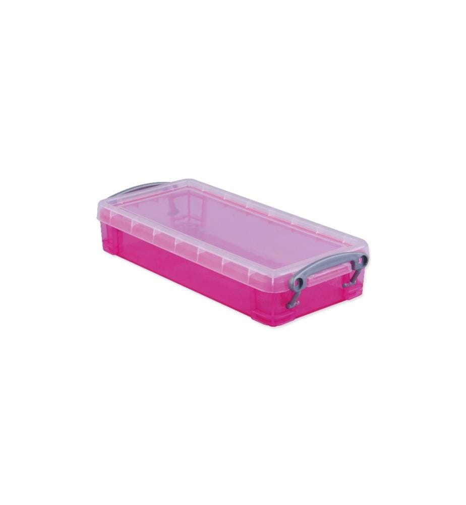 REALLY USEFUL BOX - Boîte de rangement 0,55 litre, Rose/Transparent