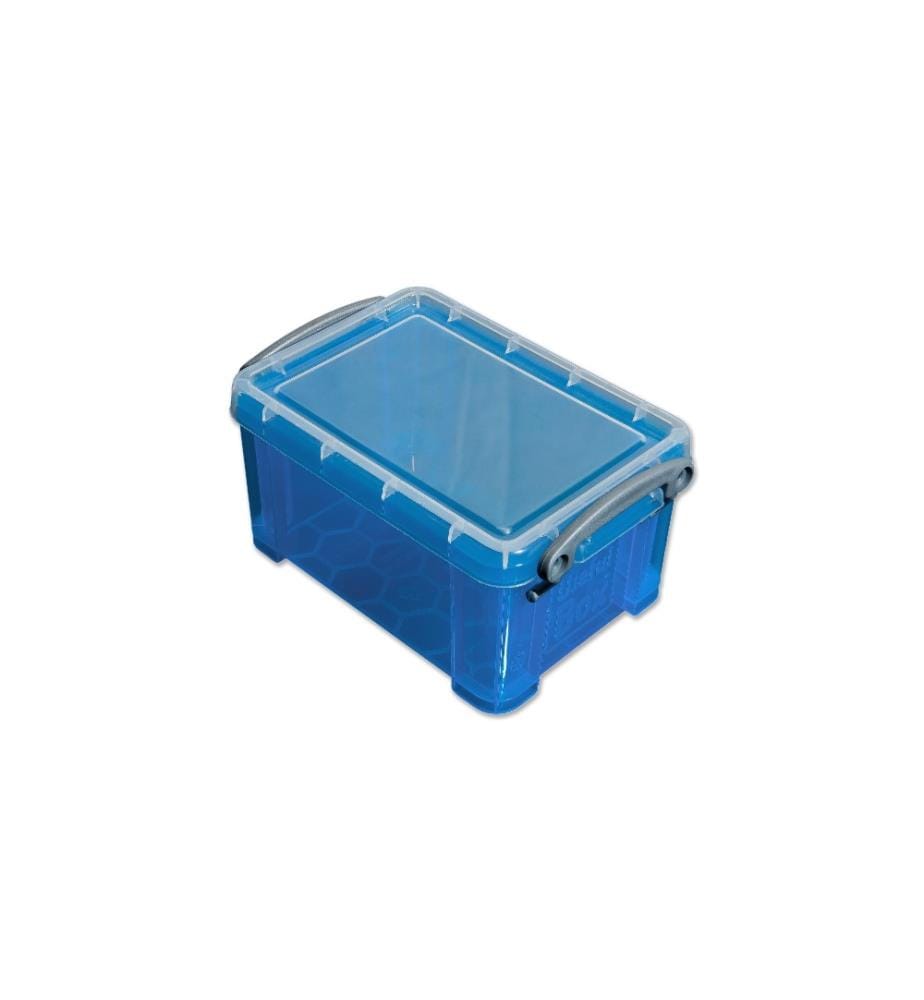 REALLY USEFUL BOX - Boîte de rangement 0,3 litre, Bleu/Transparent